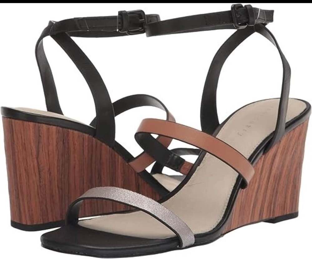 Sanctuary Women's Wink Wedge Sandal New Size 8.5 black brown